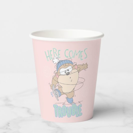 Baby TAZ™ Winterschaatsen Papieren Bekers (Achterkant)