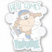 Baby TAZ™ Winterschaatsen Sticker (Voorkant)