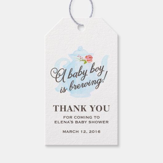 Baby Tea Party | Baby shower Favor Gift Label | Bl Cadeaulabel (Voorkant)