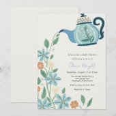 Baby Tea Party Douche Kaart (Voorkant / Achterkant)