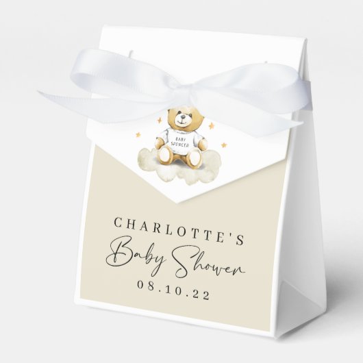 Baby Teddy Bear Baby shower Favor Box Bedankdoosjes (Voorkant Zijde)