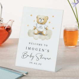 Baby Teddy Bear Baby shower Welkomstbord Reclamebord Met Voetstuk