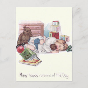 Baby Teddy Bear Boekenbal Briefkaart