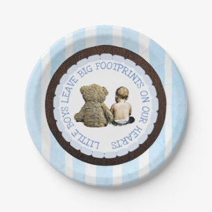 Baby & Teddy Bear Boy Baby shower Papieren Borden Bordje