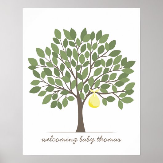 Baby-tekenstructuur - groot - geel poster (Voorkant)
