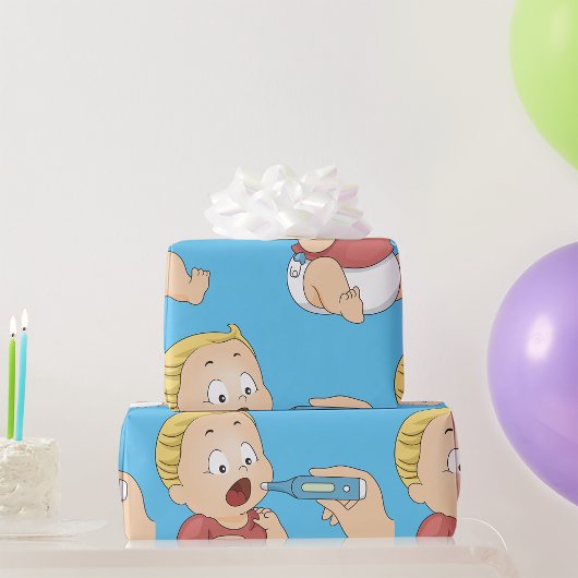 Baby temperatuurcontrole pediatrische gezondheid cadeaupapier