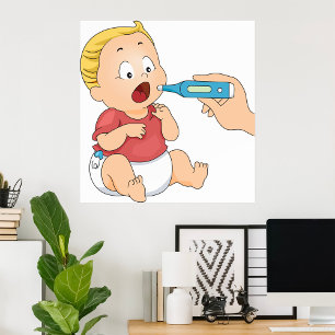 Baby temperatuurcontrole pediatrische gezondheid poster