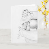 Baby tenen en vingers Wenskaart Kaart (Gele Bloem)