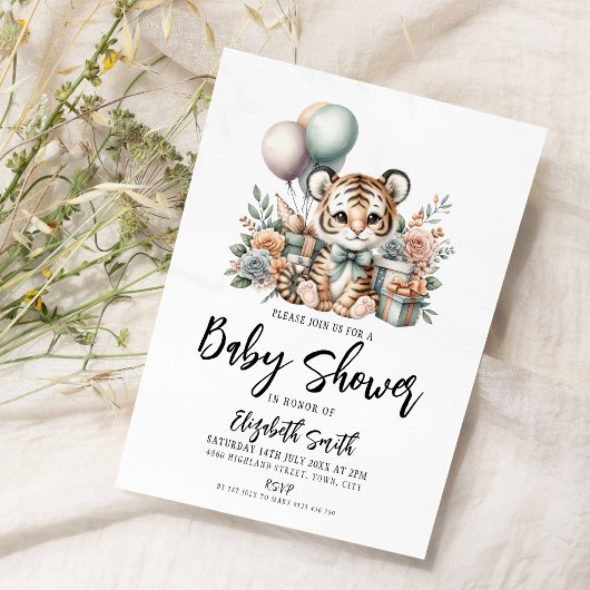 Baby Tiger Baby shower Kaart