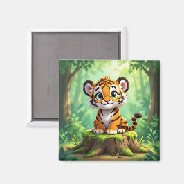 Baby Tiger | Cute Cartoon Kid's Nursery Art Magneet