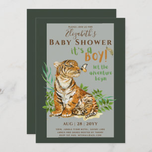 Baby Tiger Genre Révéler les invitations à la douc
