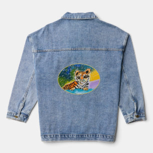 Baby Tiger: "Kunst van kinderen" Denim Jacket