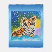 Baby Tiger: "Kunst van kinderen" Fleece Deken (Voorkant)