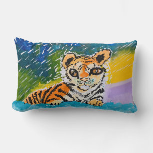 Baby Tiger: "Kunst van kinderen" Kussen