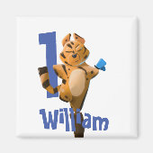 Baby Tiger Pset First Birthday Magneet (Voorkant)