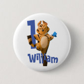 Baby Tiger Pset First Birthday Ronde Button 5,7 Cm (Voorkant)