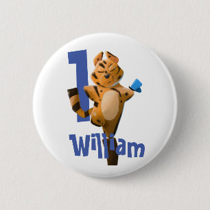 Baby Tiger Pset First Birthday Ronde Button 5,7 Cm