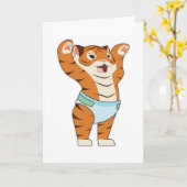 Baby tijger met onderbroek kaart (Gele Bloem)