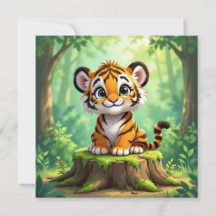 Baby Tijger Mooie Cartoon Kinderkamer Kunst