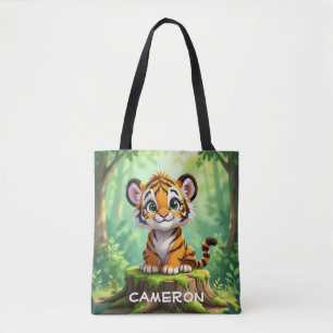 Baby Tijger Mooie Cartoon Kinderkamer Kunst Draagtas