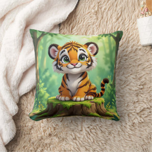 Baby Tijger Mooie Cartoon Kinderkamer Kunst Kussen