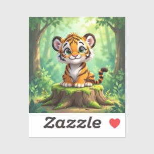 Baby Tijger   Mooie Cartoon Kinderkamer Kunst Sticker