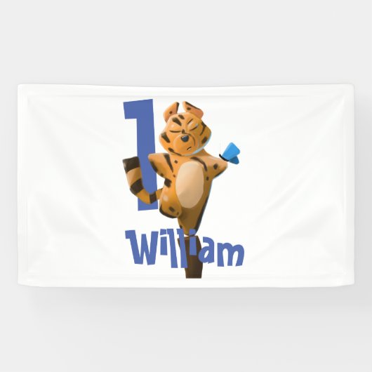 Baby Tijgerruit Eerste Verjaardag Klassieke Banner (Horizontaal)