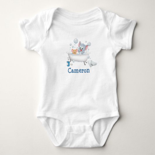 Baby Tom en Jerry die een bad nemen Romper (Voorkant)
