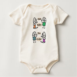 Baby Too Cute Organic Bodysuit van RoseWrites