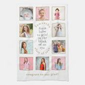 Baby tot Afstudeerder 10 Foto's Naam Jaar Afstuder Theedoek (Verticaal)