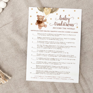 Baby Traditions Game Baby shower Teddy Bear Kaart