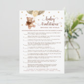 Baby Traditions Game Baby shower Teddy Bear Kaart (Staand voorkant)