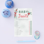 Baby Traits Baby shower Game Rustic Tomato Vine Flyer (Enkel)