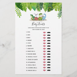 Baby Traits Dinosaur Baby shower Game