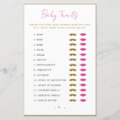 Baby Traits Douche Jeu Conseils Cartes (Devant)