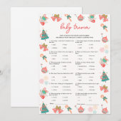 Baby Trivia Baby shower de Noël Carte de jeu (Devant / Derrière)