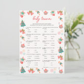 Baby Trivia Baby shower de Noël Carte de jeu (Debout devant)