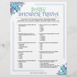 Baby Trivia [Blauwe Floral] Briefhoofd