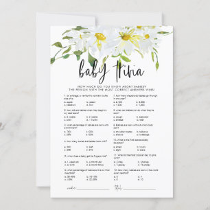 Baby Trivia Daisy Baby shower bloemenspel kaart