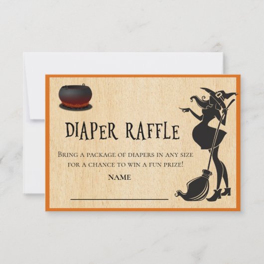 Baby Trusthalloween diaper Raffle Shower Kaart (Voorkant)
