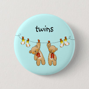 Baby-tweeling (jongen) ronde button 5,7 cm