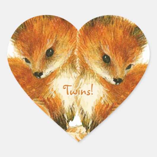 Baby Twin Fox Stickers (Voorkant)