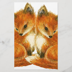 Baby Twin Foxes Briefpapier