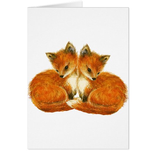 Baby Twin Foxes Note-kaarten (Voorkant)
