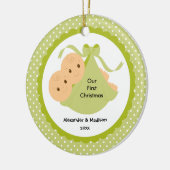 Baby Twins Baby's First Kerstversiering Keramisch Ornament (Links)