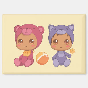 Baby Twins Beer Cat Jumpsuit 2 geel Magneet