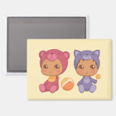 Baby Twins Beer Cat Jumpsuit 2 geel Magneet (Voorkant / Achterkant)