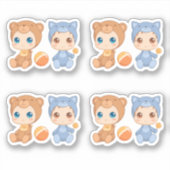 Baby Twins Beer Cat Jumpsuit set van 4 Sticker (Voorkant)