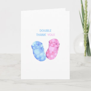 Baby Twins Booties Bedankt 2 Kaart
