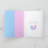 Baby Twins Booties Carte d'anniversaire (Intérieur)